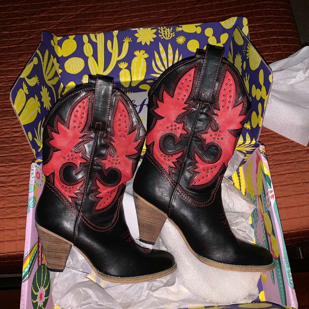 Faux Leather Cowboy boots